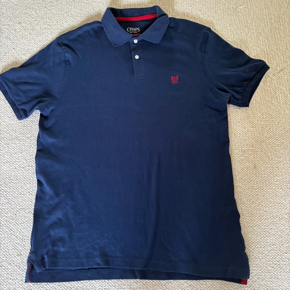 Ralph Lauren Chaps navy stretch polo men’s large NWT